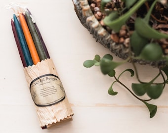 Kaarsen van natuurlijke was, 10 kleurrijke mini-kaarsen gemaakt van Bayberry-was, fairtrade natuurlijke geurkaarsen, mirtewas