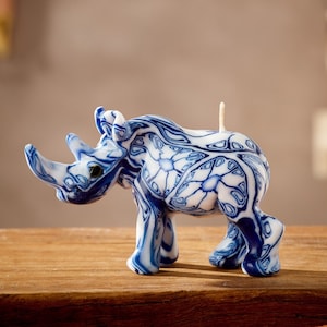 Velas de rinoceronte / Velas Swazi hechas a mano de comercio justo / Regalos africanos únicos / Velas decorativas