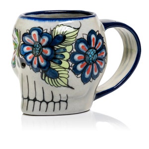 Tasse à café squelette en sucre, décoration d'Halloween, tasse à thé équitable | Día de Muertos ou Día de los Muertos ou Jour des morts