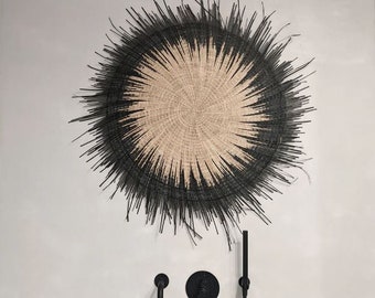 PRE-ORDER - Woven Sunburst Wall Basket, Large Ethical African Wall Art