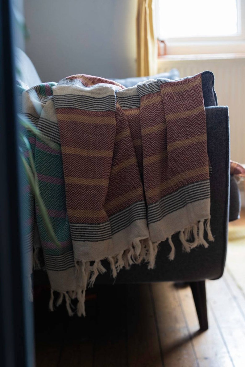 Malabar Throw With Tassels Cosy Sofa Throw Ethical Gifts Etsy