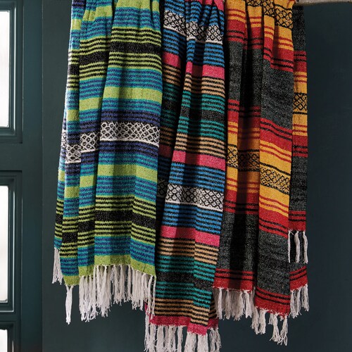 Recycled Cotton Stripe Throws Handmade Ethical Throws for Etsy