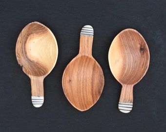 Olive wood coffee scoop | Short handled wooden spoon | Gifts for coffee lovers | Kenyan Tea scoop | Rustic home