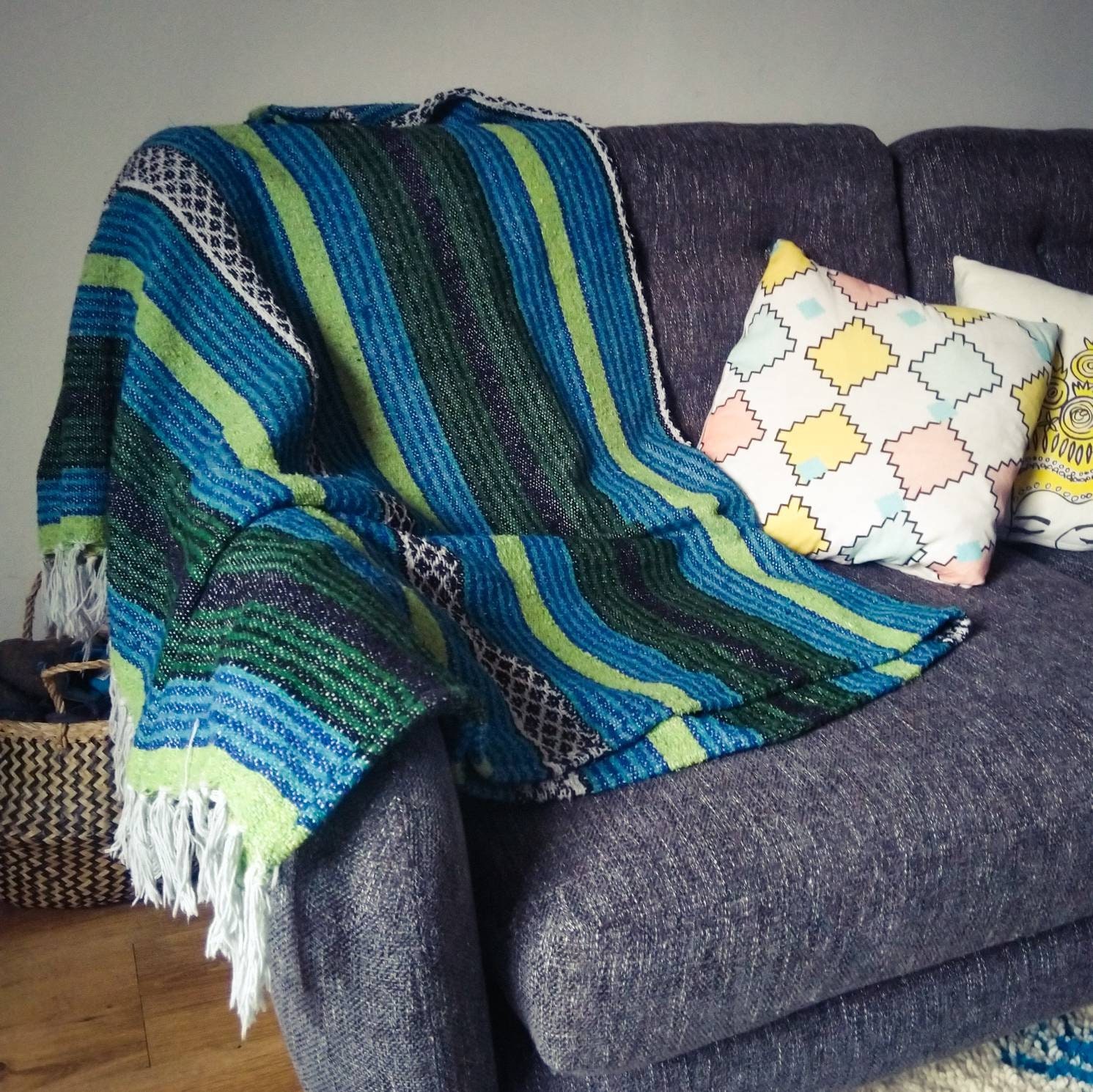 Recycled Cotton Stripe Throws Handmade Ethical Throws for Etsy