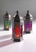 Tonal Moroccan Lantern | Free standing Ethical Tea light holder | Moroccan Decor | Moroccan Style glass lamp | Votive holder