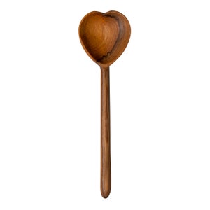 Olive wood heart spoon Kenyan sugar scoop Natural Eco gifts Wooden anniversary Gifts for girlfriends boyfriends weddings image 6