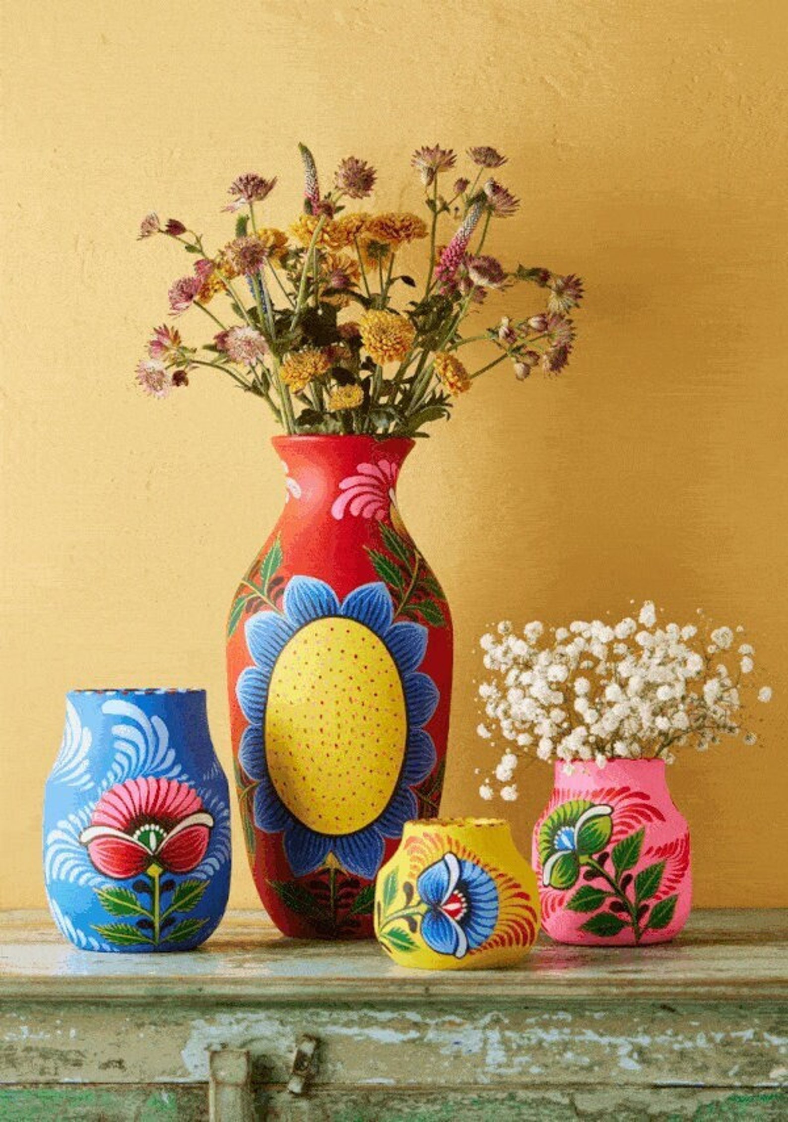 Image showcasing Colourful Hand-painted Vases, Sustainable, Fair Trade and Vibrant Décor ...