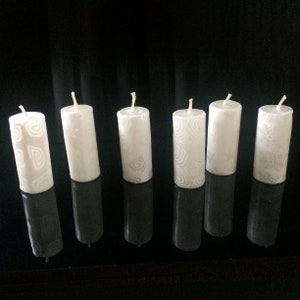 Small dinner candle sets of 6 Fairtrade and ethical candle sets Ethnic patterns Small pillar candles African candles image 4