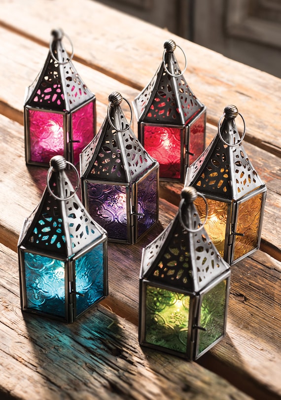 Moroccan Mini Glass Lantern Free - Etsy