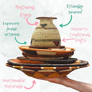 Kenyan Storage Baskets; Woven Planter; Woven African Storage Basket ...