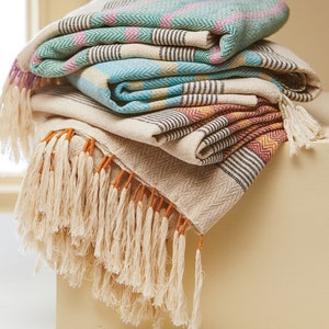 Malabar Throw With Tassels | Cosy sofa throw | Ethical gifts
