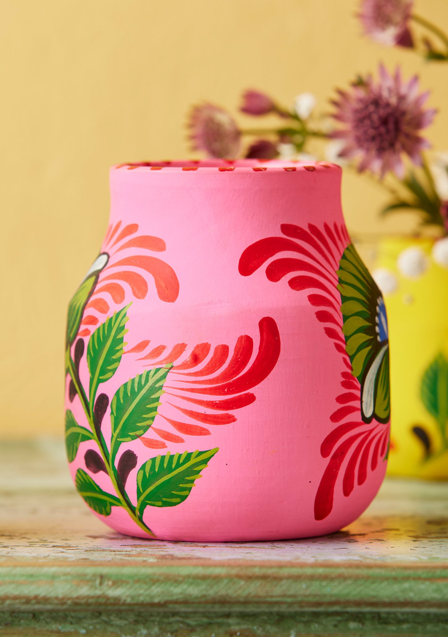 View of Colourful Hand-painted Vases, Sustainable, Fair Trade and Vibrant Décor ...