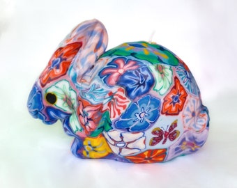 Rabbit candles | Patterned Animal candles | fair trade candles from Africa | unique colourful candles