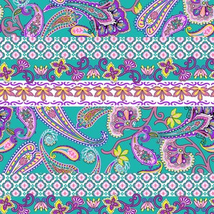 1135# 4 stretch way Newest paisley  print- Polyester Spandex Matt- Support to Custom  NO MOQ - Price Sold By Yard