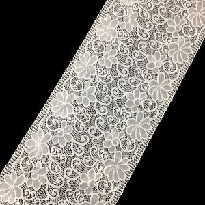 6.9 Inche width Stretch White lace design 90Nylon / 10 Spandex soft handing- lingerie lace , bridal lace ideas for lingerie, boutique, DIY