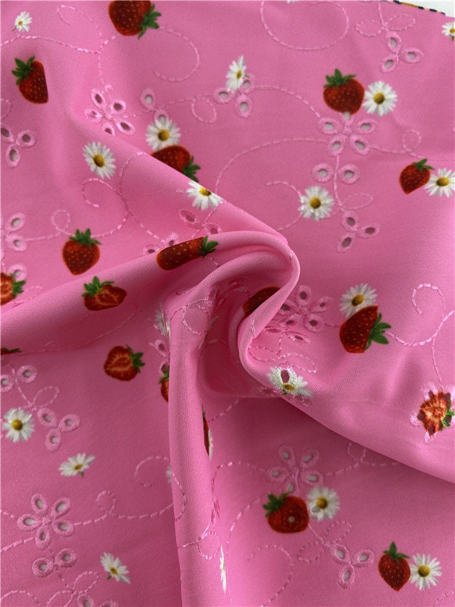 E1290# 4 Stretch way embroidery spandex Print Width 125CM - 82 Polyester / 18 Spandex works Swimwear, bikini, clothes price sold by yard