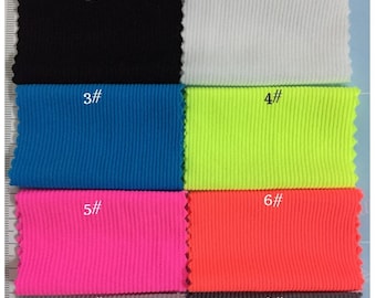 160GSM Weight 8 Solid colors JSD1377# for 4 Stretch way Ribbed  95 Nylon / 5 Spandex for swimwear, bikini, beachwear, sold by yard