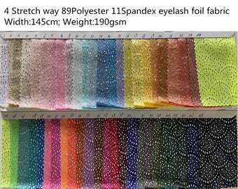 4 Way Stretch shiny foil scallop fabric 89Polyester 11Spandex 190GSM for Dancewear, leotard costume, dress, bikini, gym, DIY sold by yard