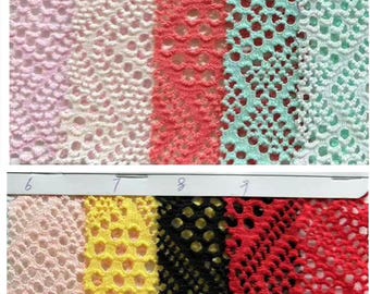 CX9377# Stretch polyester spandex hollow hole lace fabric 140gsm works bikini, clothes, dress, cappa, accessories, diy, swimsuit, sold yard