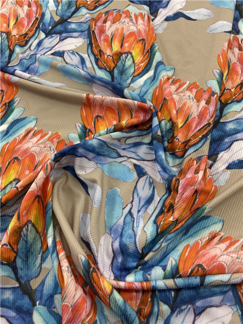 Super soft Z5390# 4 Stretch way Ribbed fabric print 92Polyester 8Spandex not see throught support to custom print price sold by yard