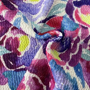 F7586# Newest Thicker 4 Stretch way Seersucker Print Weight 530GSM, Width 75cm   works Swimwear, bikini, outfit price sold by yard