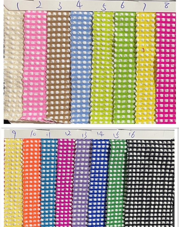 4 stretch way chequer grid gingham fabric 46 Cotton/50Polyester/14pandex 230gsm idea for bikini, dress, swimwear clothes, Price sold by Yard