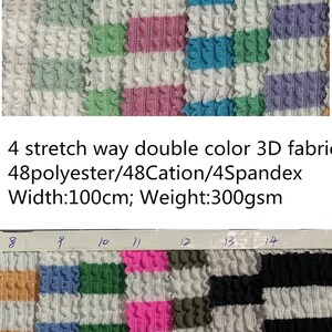 4 stretch way seersucker waves fabric 300GSM, 48 polyester 4 Span 48 Cation works Swimwear, leggings,clothes, DIY, bikini price sold by yard image 1