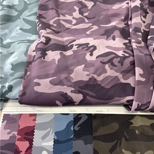 4 stretch way camouflage 75Nylon 25Spandex matt  print- thicker 230gsm Soft hand- works leggings, swimwear, activewear, Price sold Yard