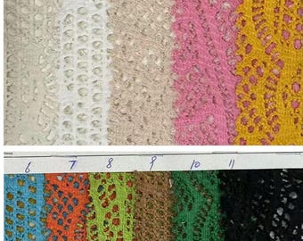 CX10502# Stretch polyester spandex hollow hole lace fabric 150gsm works bikini, clothes, dress, cappa, accessories, diy, swimsuit, sold yard