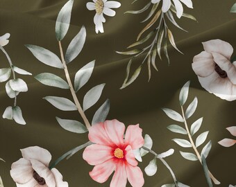 0131# 4 stretch way polyester spandex flower fabric Print works dancewear, swimwear, bikini, leggings, gym, costume, diy, sold by yard