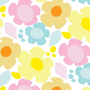 8965# 4 stretch way newest flower print- Polyester Spandex Matt- Support Custom print- ideal for your swimwear, bikini, outfit, Sold by Yard