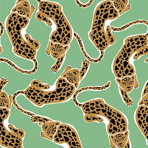 5608# 4 stretch way Newest Leopard  print- Polyester Spandex Matt- Support Custom print- ideas bikini, outfit, Sold by Yard