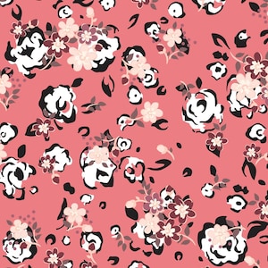 8972# 4 stretch way newest flower print- Polyester Spandex Matt- Support Custom print- ideal for your swimwear, bikini, outfit, Sold by Yard