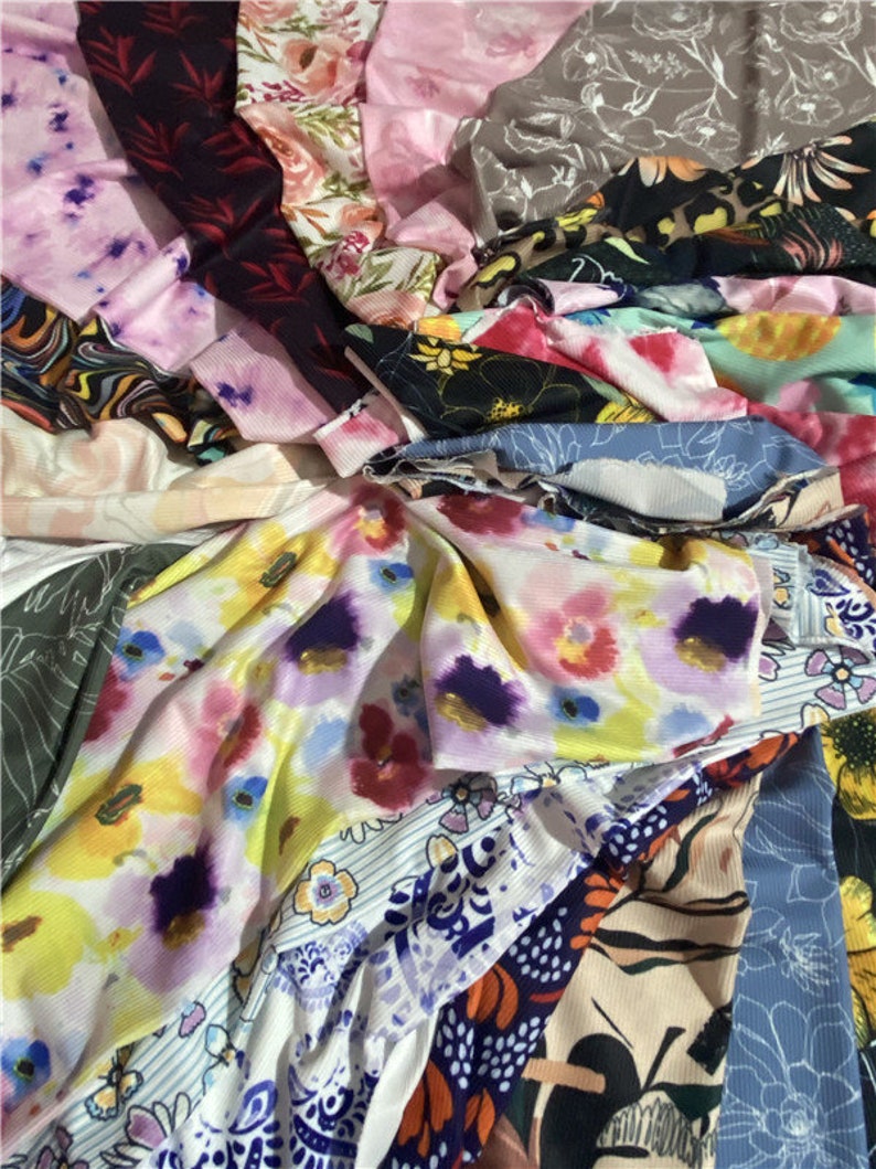 Super soft Z5390# 4 Stretch way Ribbed fabric print 92Polyester 8Spandex not see throught support to custom print price sold by yard