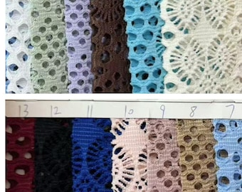 CX9663# Stretch polyester spandex hollow hole lace fabric 145gsm works bikini, clothes, dress, cappa, accessories, diy, swimsuit, sold yard