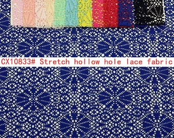 CX10833# Stretch polyester spandex hollow hole lace fabric 150gsm works bikini, clothes, dress, cappa, accessories, diy, swimsuit, sold yard