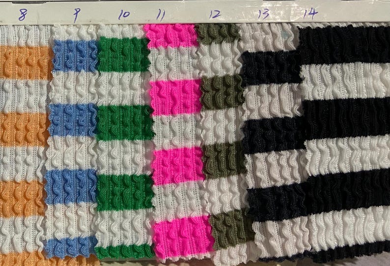 4 stretch way seersucker waves fabric 300GSM, 48 polyester 4 Span 48 Cation works Swimwear, leggings,clothes, DIY, bikini price sold by yard image 4