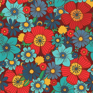 8261# 4 stretch way colorful flower print design- Polyester Spandex- ideas for swimwear, dancewear Support Custom print - Price Sold By Yard