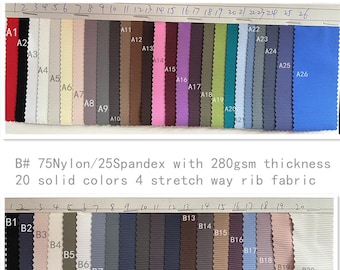 4 highly Stretch way 75 Nylon/25 Spandex A quality thicker soft rib fabric for swimwear, leggings, bikini, activewear , price sold by yard
