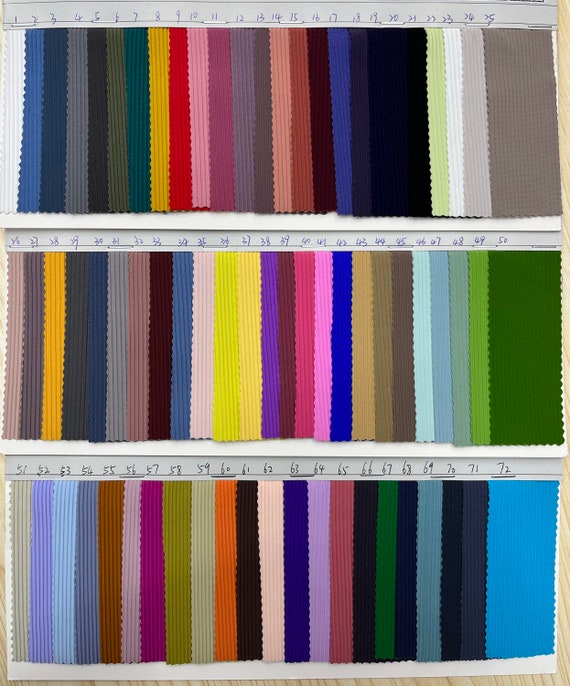 Newest 72 Solid Colors 4 Highly Stretch Way Ribbed 75 Nylon /25 Spandex,  for Swimwear, Leggings, Bikini, Activewear , Price Sold by Yard 