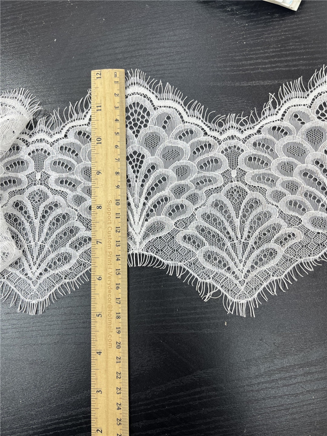 5.9 Inches / 15cm Width Double Eyelash Lace Trim, Ideas for Lingerie,  Weddings, Lingerie Accesorries Price Sold One Panel3yards Connected 