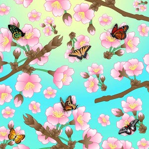 8986# 4 stretch way butterfly fabric print- Polyester Spandex Matt- Support Custom print- ideal for  swimwear, bikini, outfit, Sold by Yard