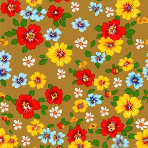 586# 4 stretch way Polyester Spandex flower fabric Matt- Support Custom print- idea for your swimwear, bikini, outfit, Sold by Yard