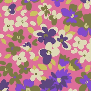 8975# 4 stretch way newest flower print- Polyester Spandex Matt- Support Custom print- ideal for your swimwear, bikini, outfit, Sold by Yard