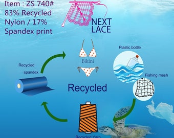 ZS740# Newest 4 Stretch Way Recycled 83 Nylon / 17 Spandex , MOQ one design at least 10 yards - Support Custom Print - Price sold By Yard