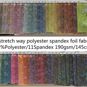 4 Way Stretch shiny foil dot fabric 89Polyester 11Spandex 190GSM for Dancewear, leotard costume, dress, bikini, gym, DIY sold by yard