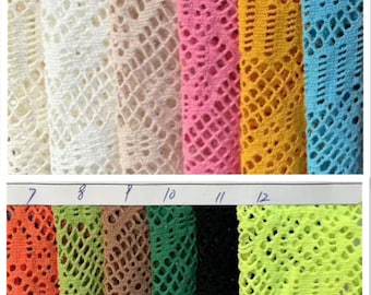 CX10272# Stretch polyester spandex hollow hole lace fabric 150gsm works bikini, clothes, dress, cappa, accessories, diy, swimsuit, sold yard