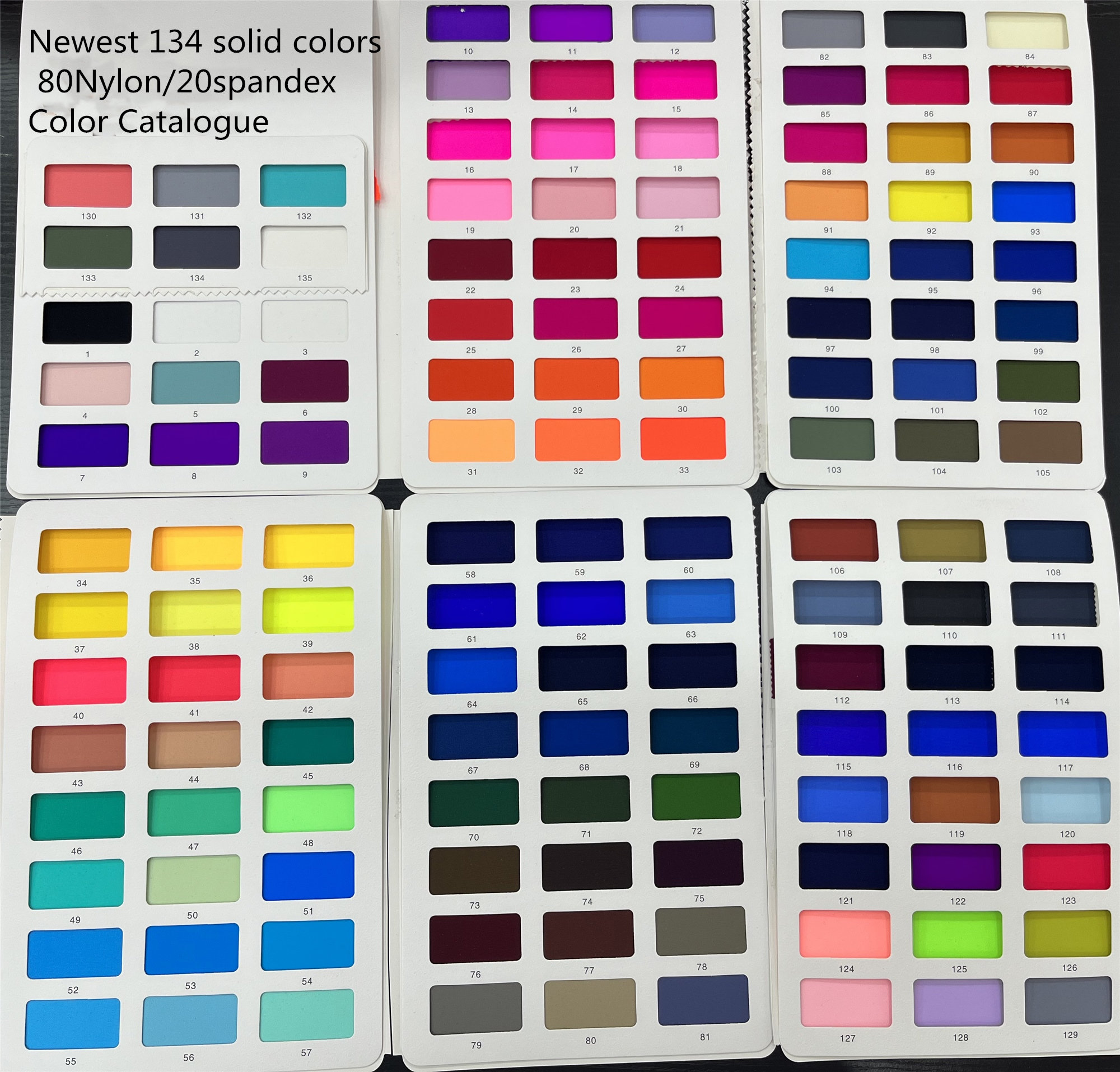 2026 Newest 134 Solid Colors Catalogue 4 Stretch Way 80 Nylon / 20
