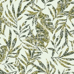 8987# 4 stretch way leaves fabric print- Polyester Spandex Matt- Support Custom print- ideal for your swimwear, bikini, outfit, Sold by Yard