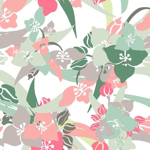 8967# 4 stretch way newest flower print- Polyester Spandex Matt- Support Custom print- ideal for your swimwear, bikini, outfit, Sold by Yard